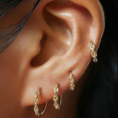 All the Way Around Hoop Ear Piercing Hoop Earrings for Cartilage Helix Conch Lobe - www.MyBodiArt.com