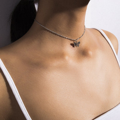 Cute Butterfly Chain Choker Necklace Fashion Jewelry for Women - www.MyBodiArt.com #necklaces