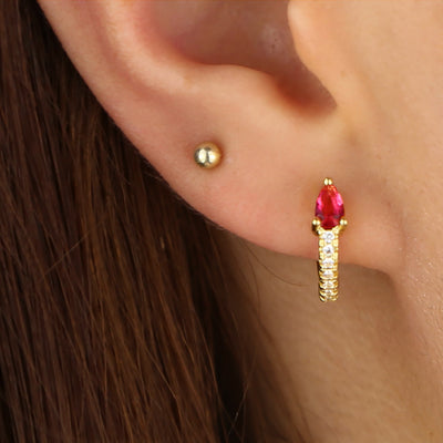 Hoop Ear Piercing Jewelry Ideas - Crystal Ring Huggie Earring - www.MyBodiArt.com #earrings