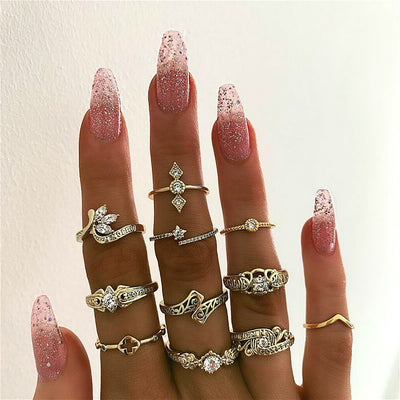 Boho Midi Stackable Gold Rings Statement Fashion Jewelry for Women for Teen Girls -  anillos de moda - www.MyBodiArt.com 