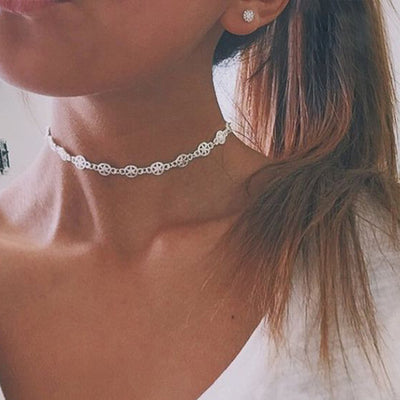 Cute Dainty Star Choker Necklace for Teen Girls - Modern Trendy Popular Hexagram Jewelry for Women - Collar de gargantilla de estrellas lindo y delicado para niñas adolescentes - www.MyBodiArt.com 