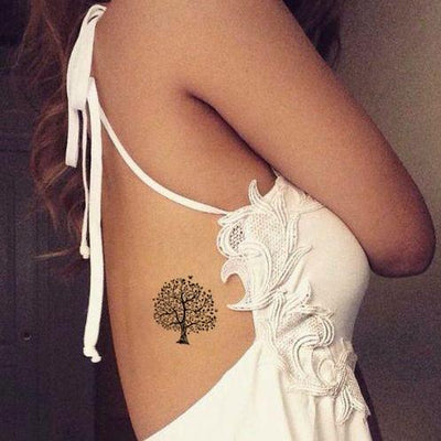 Willow Tree Rib Tattoos Ideas for Women - Minimalistic Simple Nature Tats - MyBodiArt.com