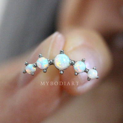 Cute 5 Opal Cartilage Helix Conch Ear Piercing Jewelry Ideas Earring Stud for Women - www.MyBodiArt.com