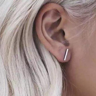 Cite Minimalist T Bar Earrings Fashion Jewelry Simple Ear Piercing Ideas for Women - www.MyBodiArt.com