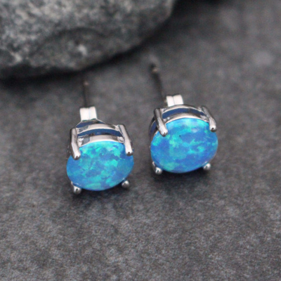 Blue Opal Earrings - MyBodiArt.com