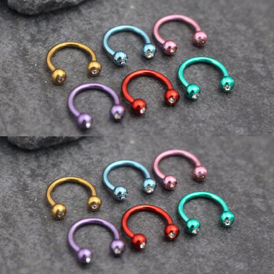 Rainbow Colored Septum Ring Daith Cartilage Ear Piercing Jewelry Ideas for Women - www.MyBodiArt.com