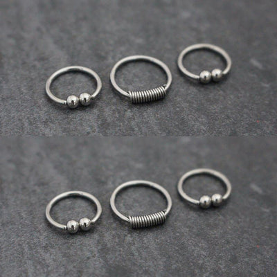 Cute Wire Wrapped Septum Piercing Jewelry Cartilage Helix Conch Earring in Silver 16G - www.MyBodiArt.com 