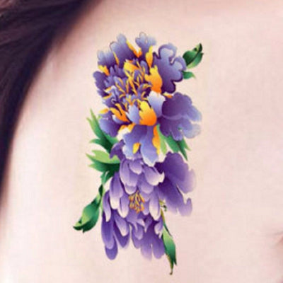 Lilac Flower Temporary Tattoo