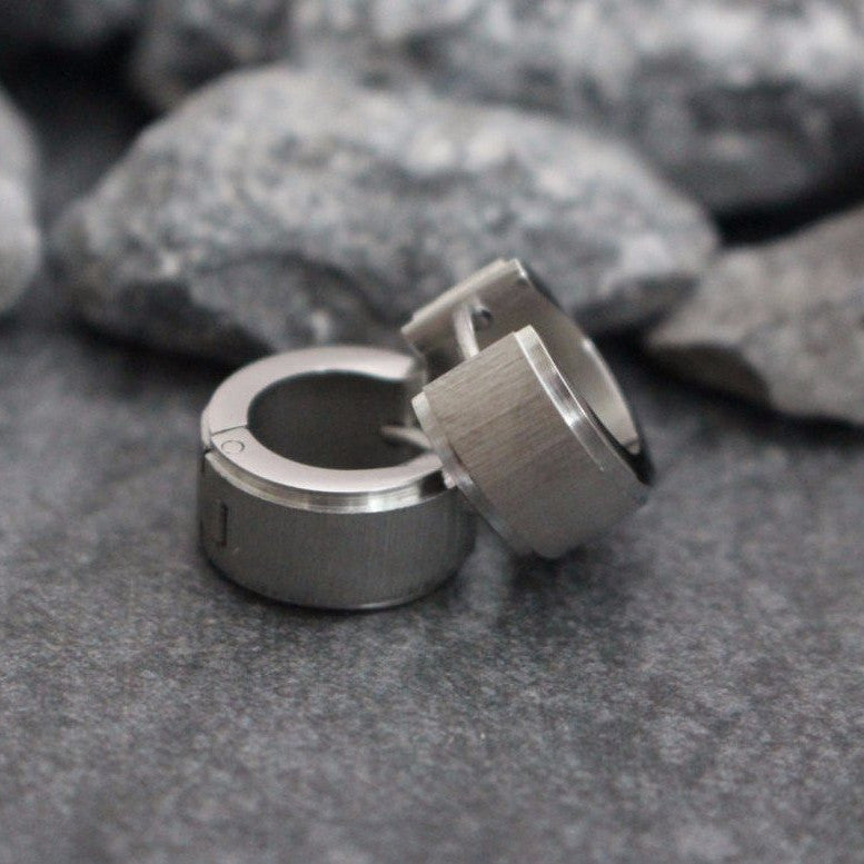 Mens thick sales hoop earrings