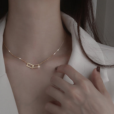 Dainty Cute Interlocking Square Chain Choker Necklace - lindo collar cuadrado - www.MyBodiart.com #necklaces