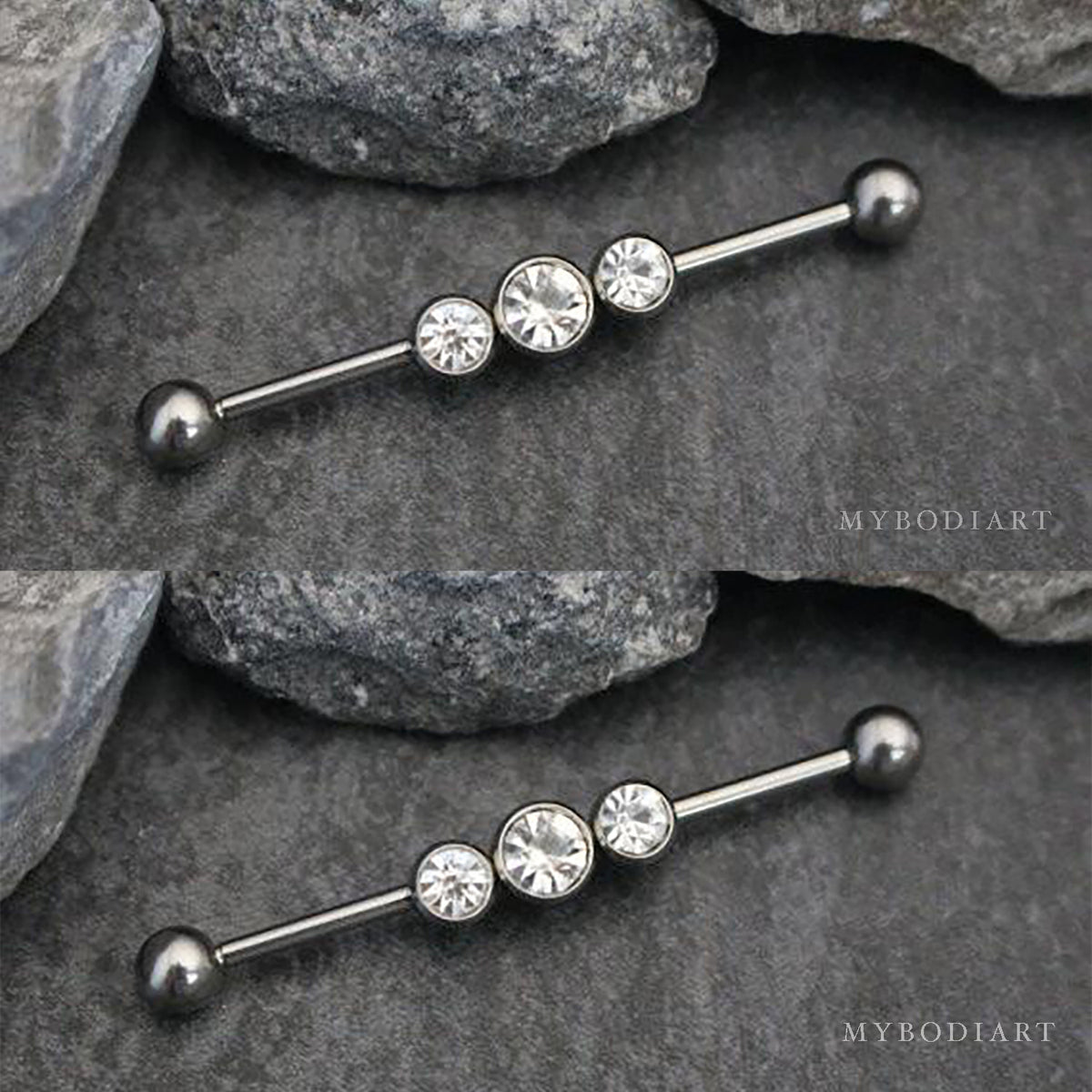 VCMART Silver Black Industrial Piercing Bars 14G Surgical VCMART Silver Black Industrial Piercing Bars 14G Surgical