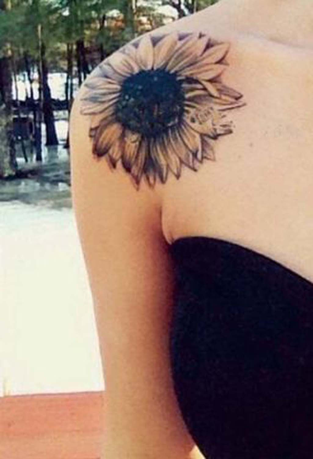 Sunflower Tattoos on the Shoulder: Stylish & Bold
