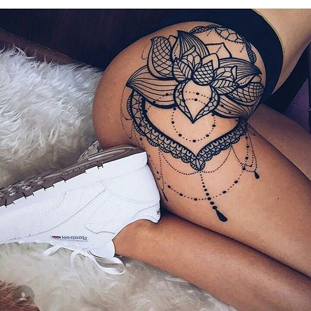 side thigh tattoos for women