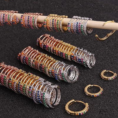 Cute Rainbow Crystal Cartilage Conch Ring Hoop Ear Piercing Jewelry Ideas for Women - linda joyería piercing para las orejas para mujeres - www.MyBodiArt.com #piercings