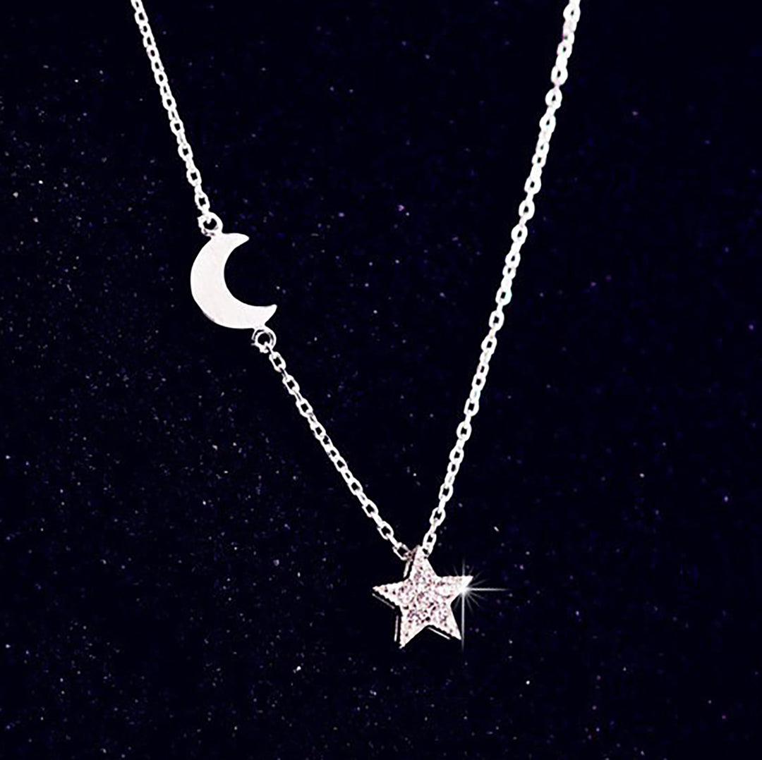 Jude Jewelers Stainless Steel Star & Moon Choker Necklace - Statement Collar Necklace For Women