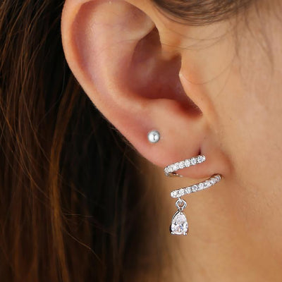 Pretty Spiral Crystal Drop Earring Fashion jewelry - www.MyBodiArt.com #earrings