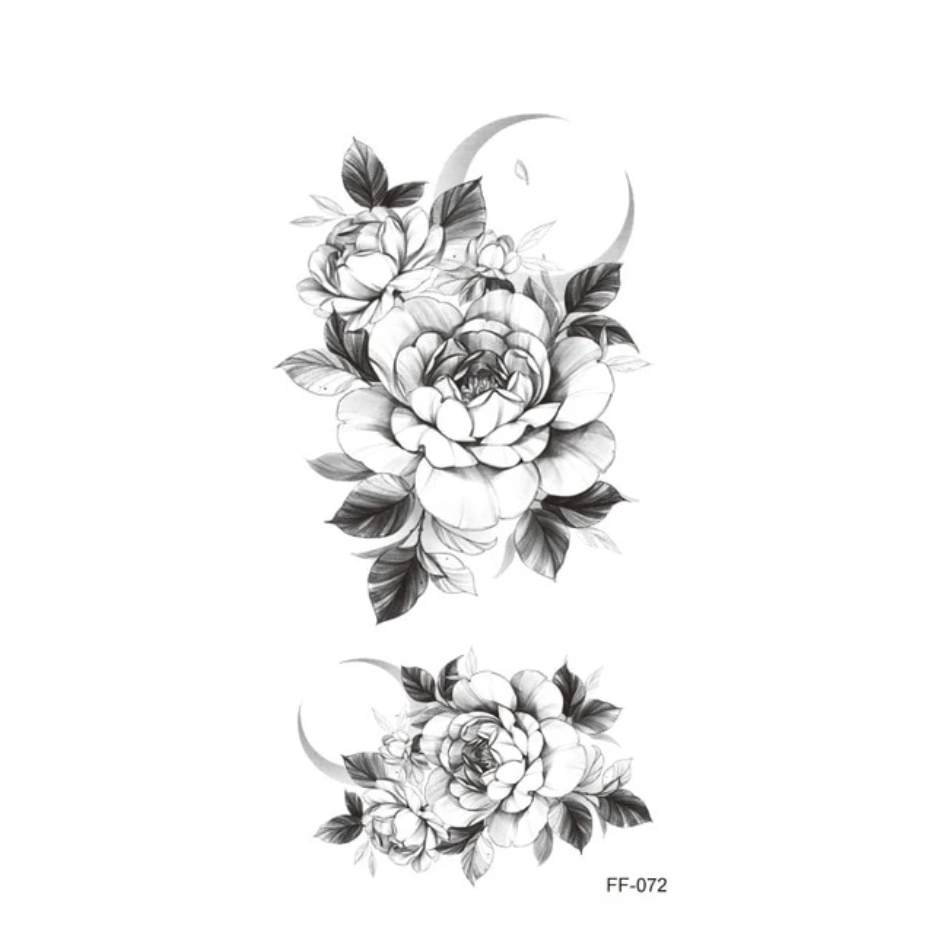 Stunning Black & White Floral Tattoos