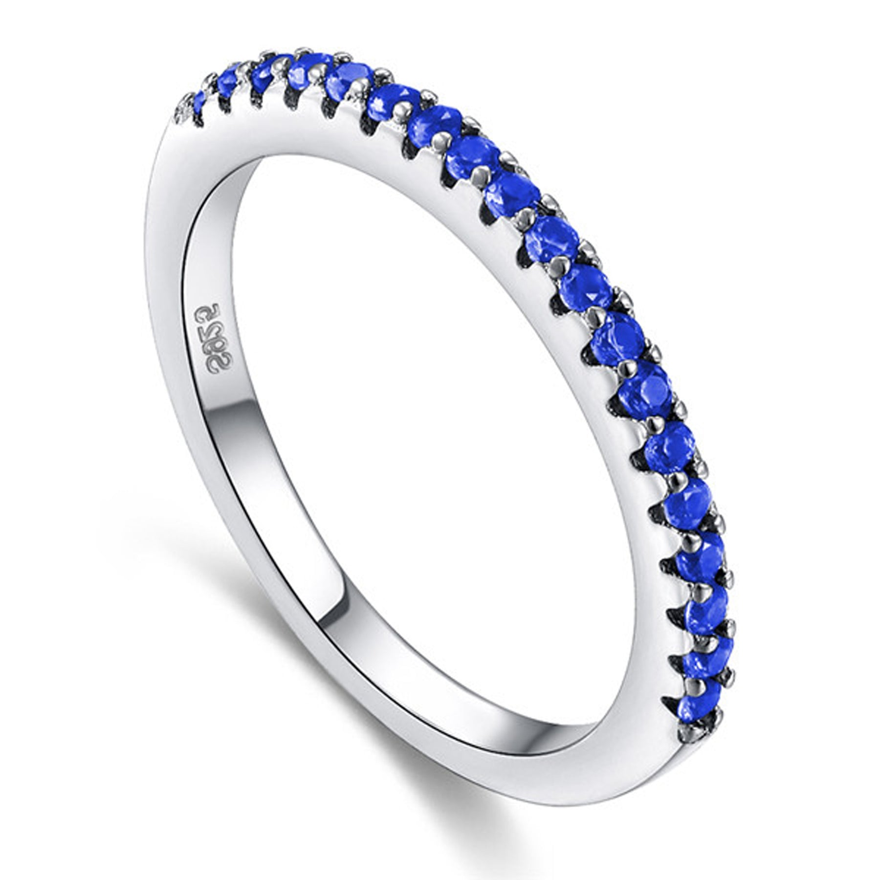 Shimmer Dainty Colored Rainbow Crystal Gemstone Pave Stackable Rings i ...