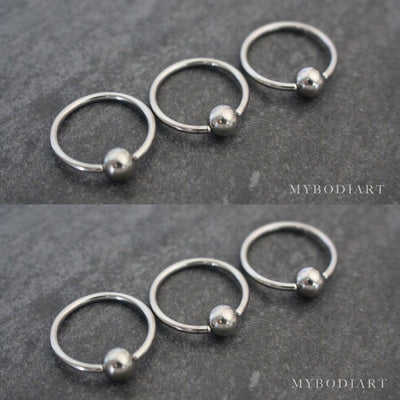 Cute Bull Captive Bead Ring Jewelry for Ear Piercing Earring Ideas Septum Ring in Silver 14G - www.MyBodiArt.com