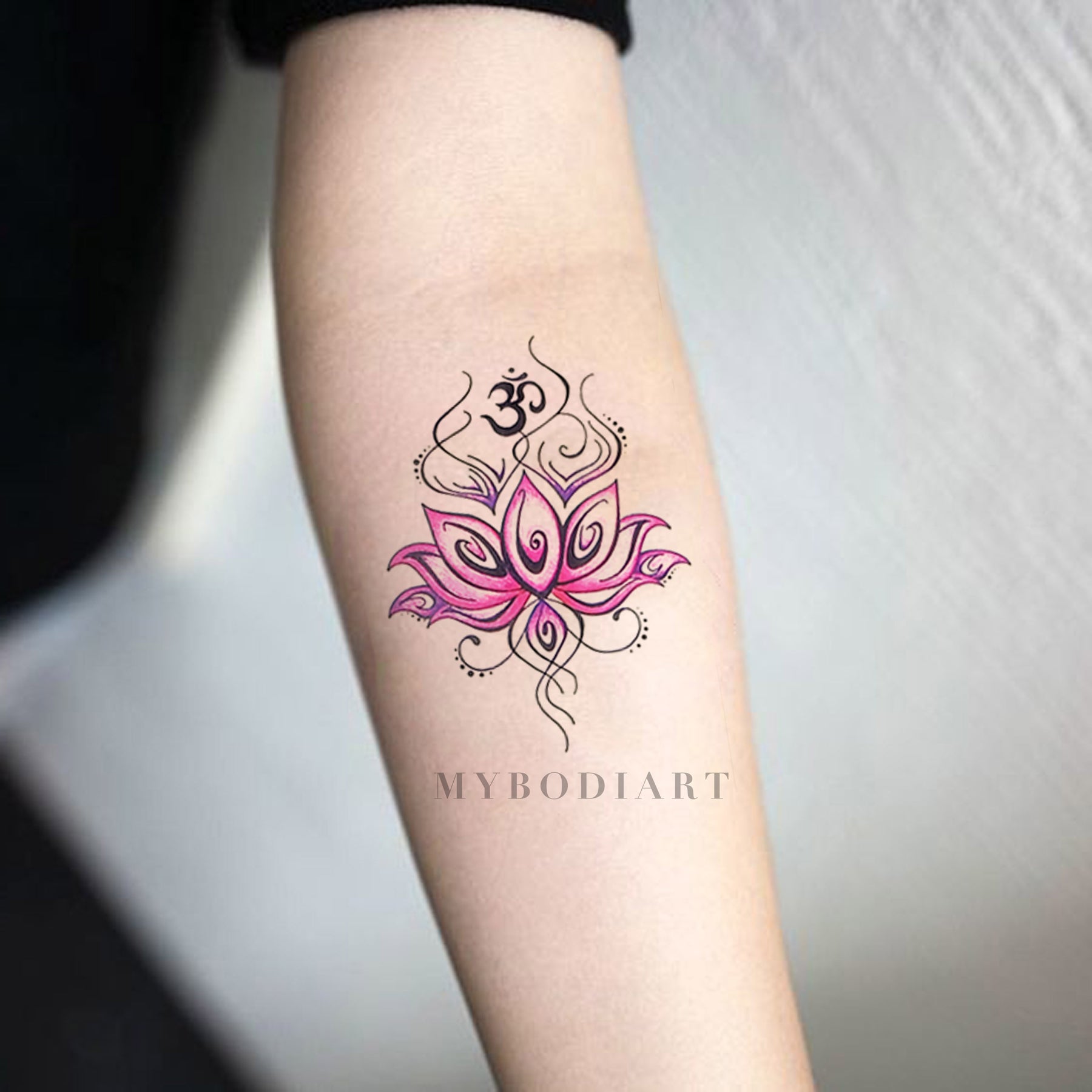 Female Lotus Flower Tattoo on Forearm
