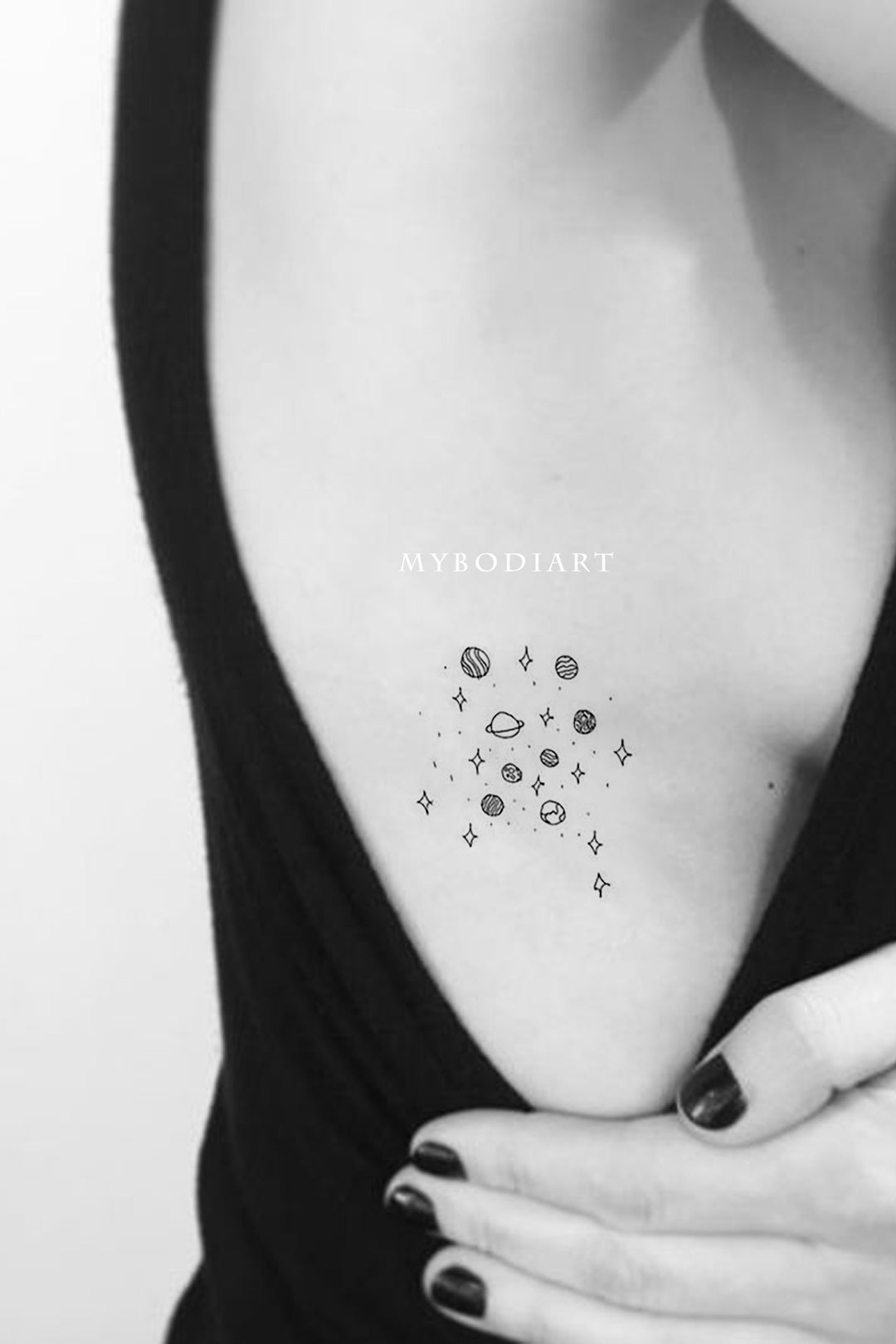 Black & White Galaxy Tattoo Design