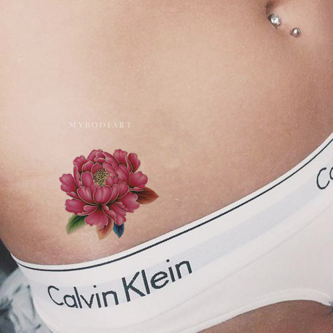 Small Rose Tattoo on Hip - Elegant & Bold