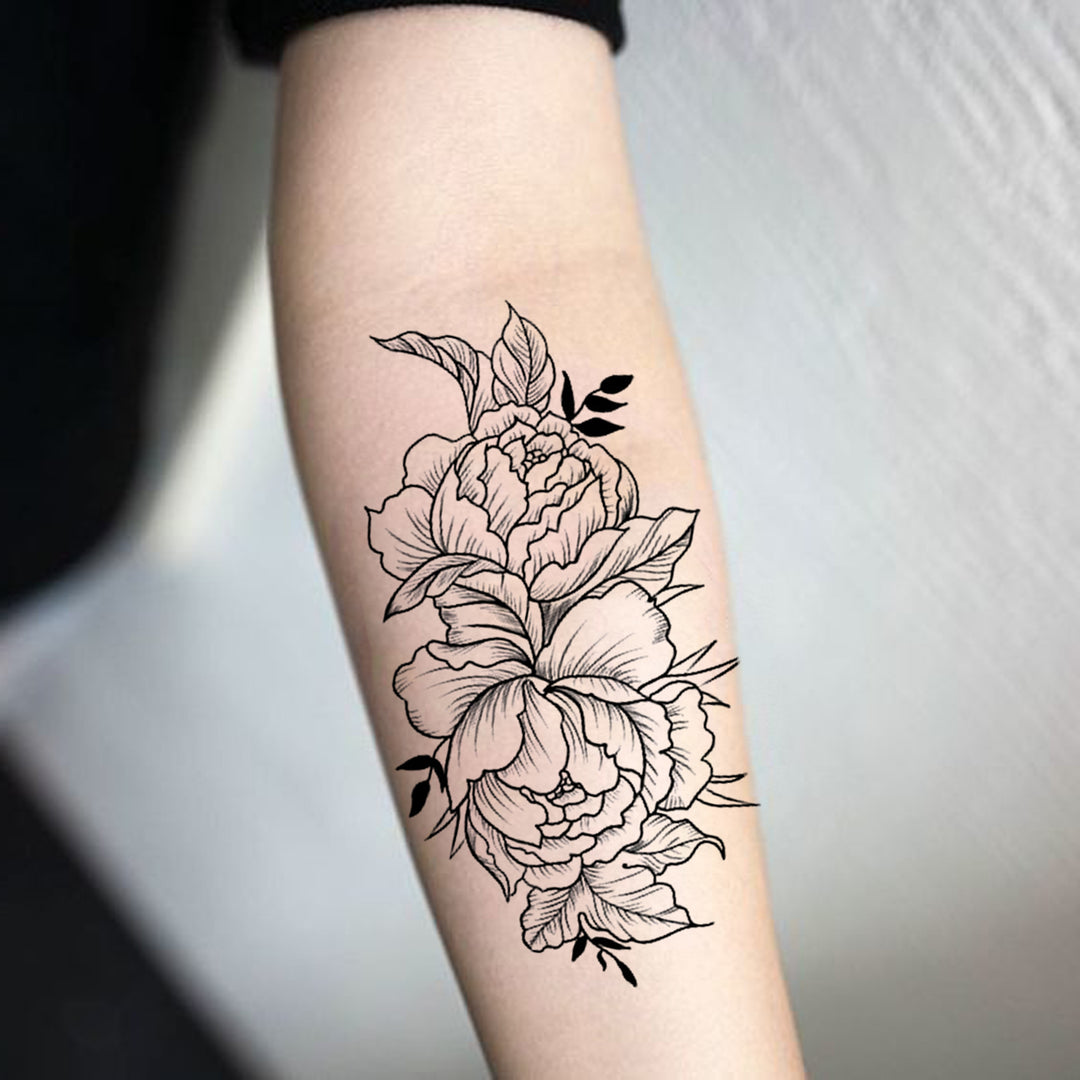 Black & White Peony Tattoo Ideas