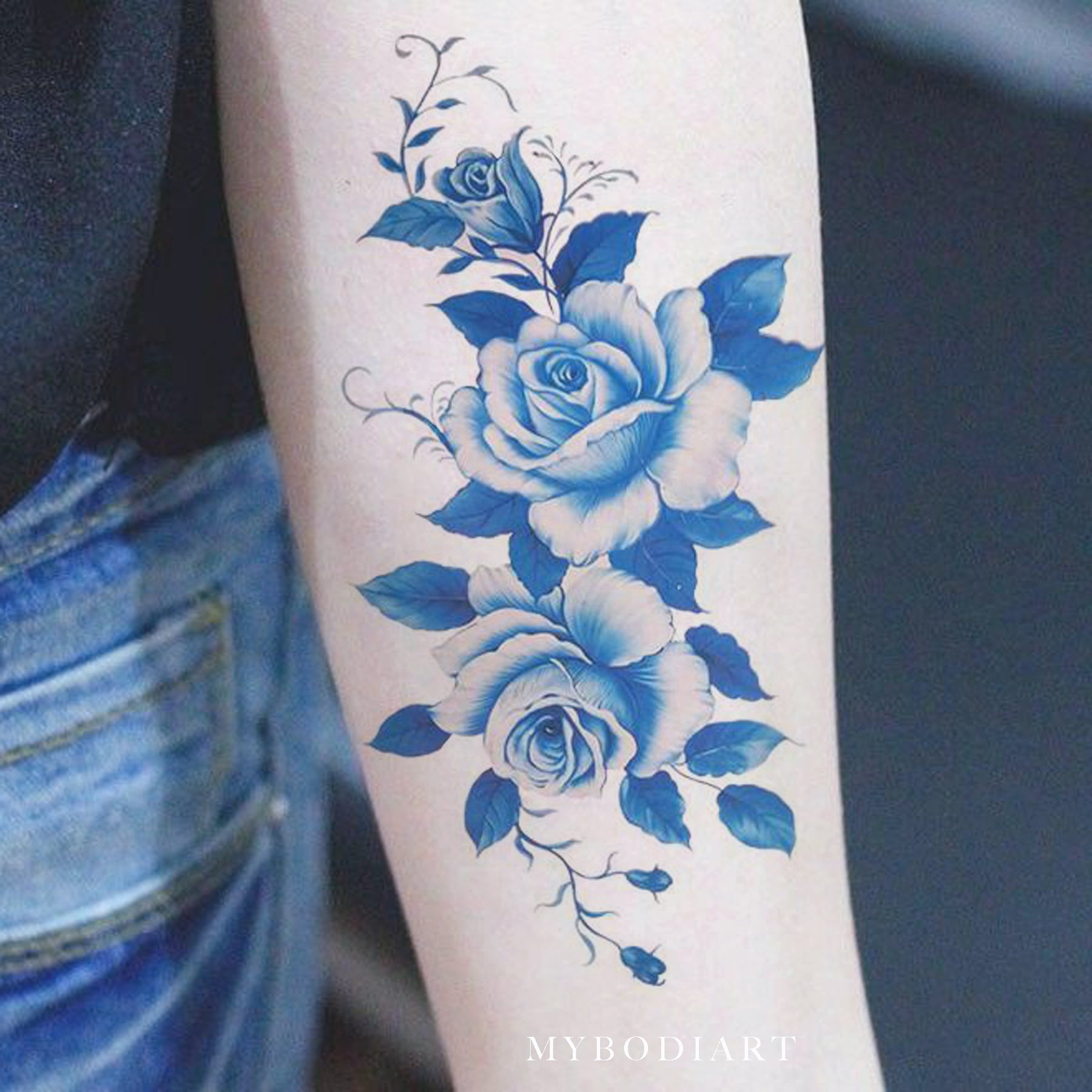 Blue flower tattoo by Roald Vd Broek  Tattoogridnet