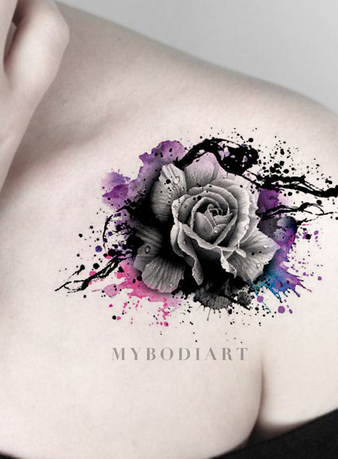 Black & White Watercolor Tattoo Ideas