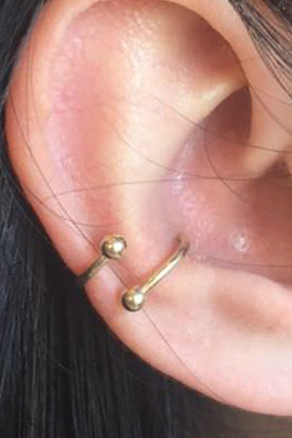 Twister Cartilage Ring, Spiral Helix Ring, Lip Piercing, Eyebrow