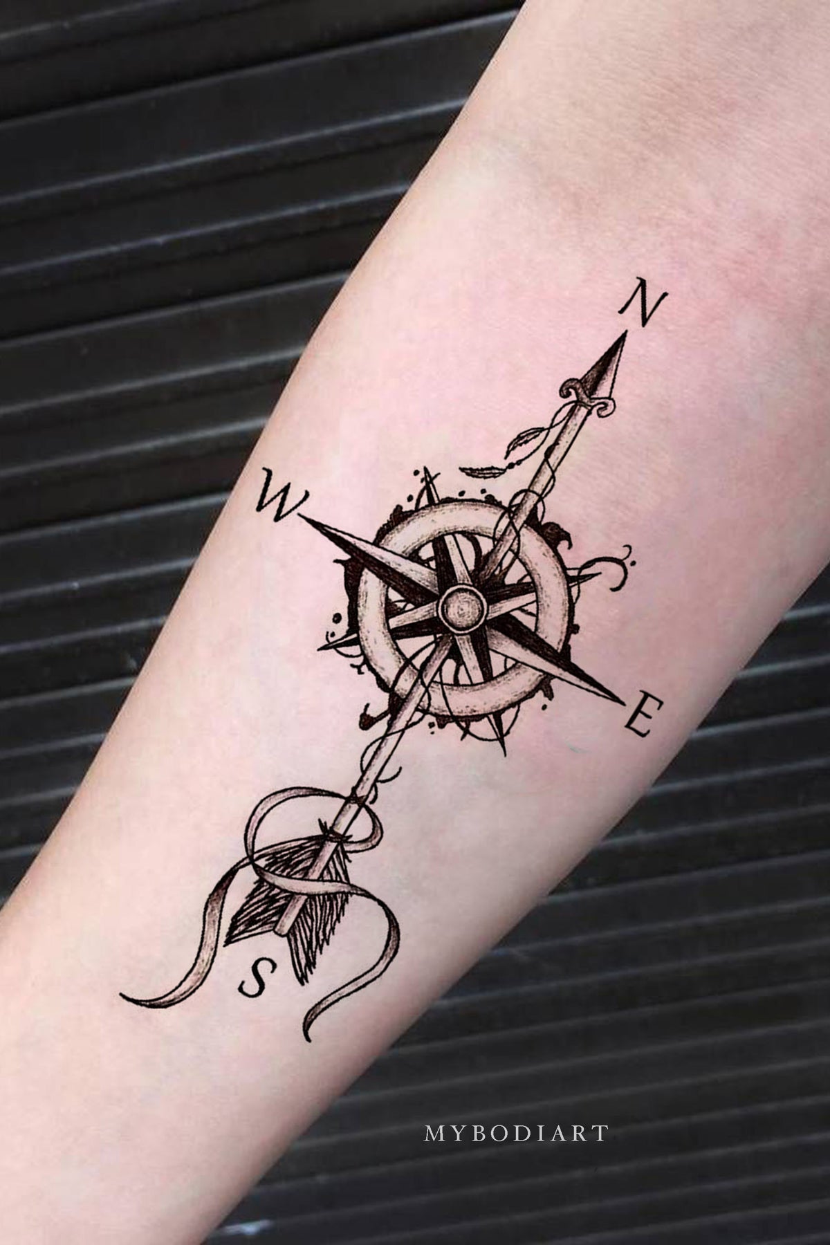 Compass Tattoo with arrow - Arrow Arm tattoo - tattoo design for men -  YouTube