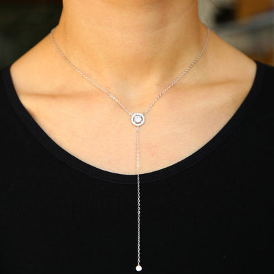 Unique Cute Crystal Circle Lariat Necklace -  Único collar lindo de Crystal Circle Lariat - www.MyBodiArt.com 