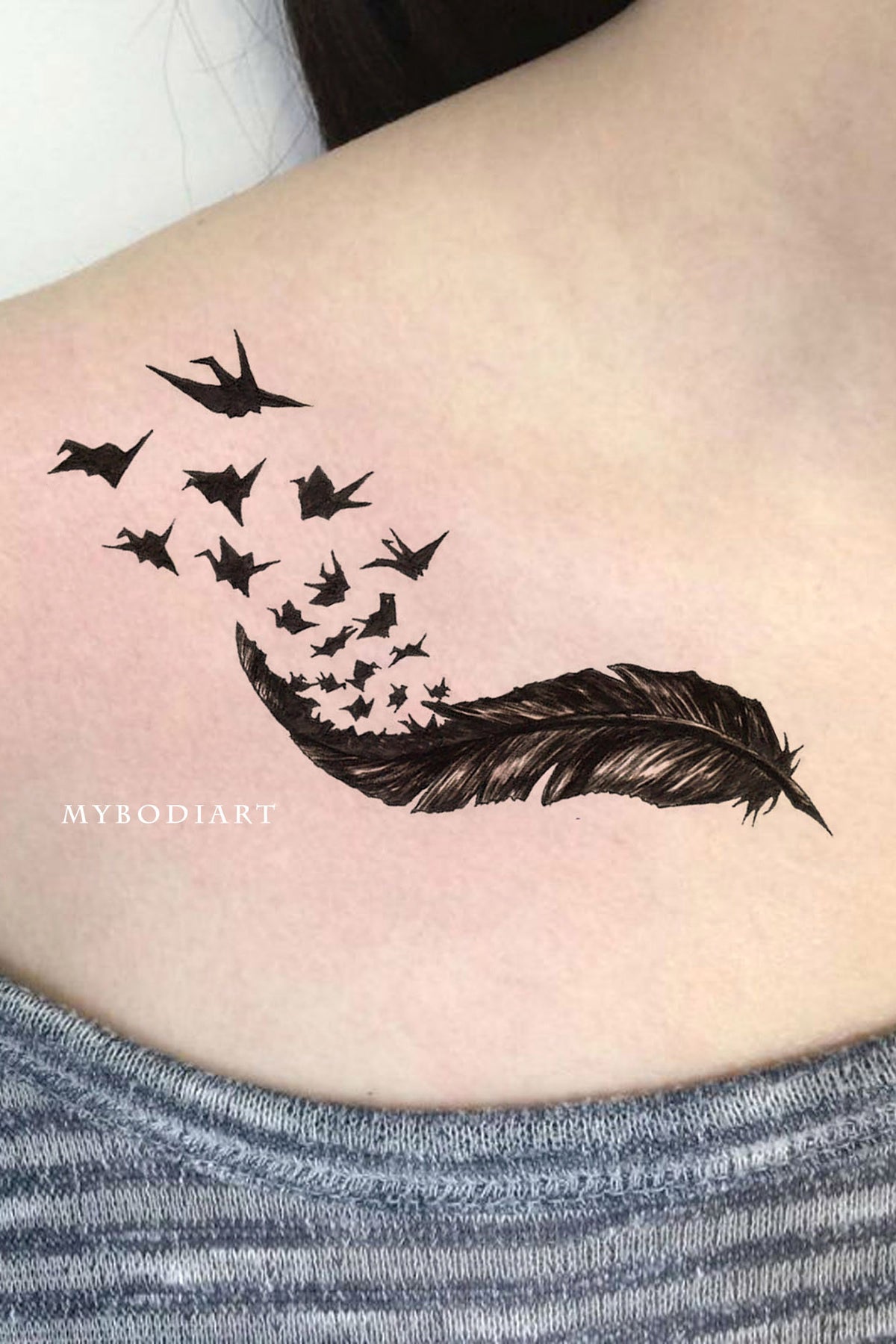 Rey Unique Feather Temporary Tattoo Sheet Set – MyBodiArt