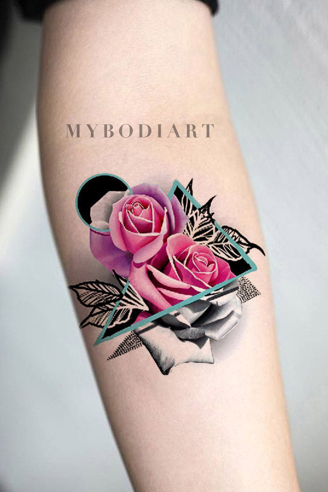 Calf Watercolor Rose tattoo at theYoucom