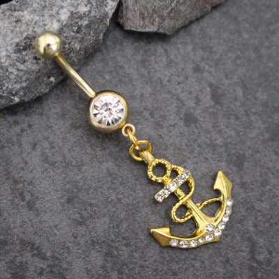 Golden Anchor Belly Button Jewelry