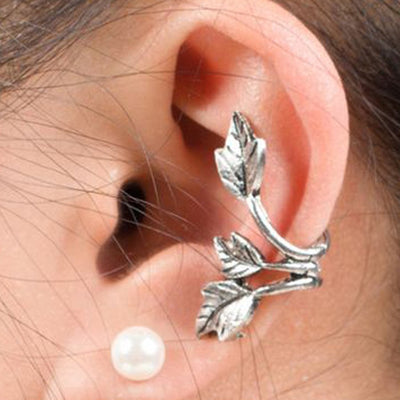 Leaf Ear Cuff Earring for Conch Cartilage Helix Boho Fashion Jewelry - www.MyBodiArt.com
