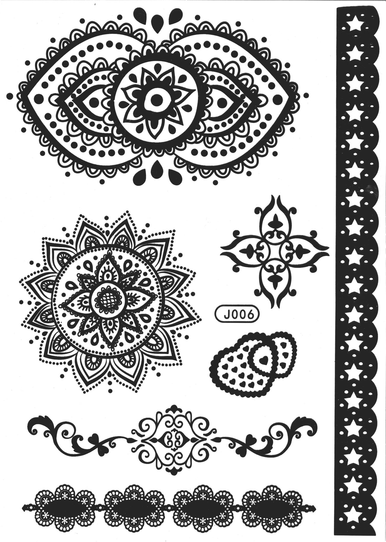 Mandala Tattoo, Lotus Tattoo, Aztec Tattoo, Tribal, Black and White ...