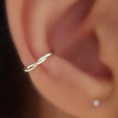 Cute Ear Piercing Ideas - Silver Conch Hoop Ring - MyBodiArt.com