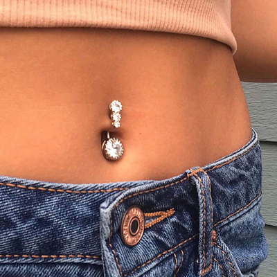 Cute Circle Round Belly Button Ring Stud - www.MyBodiArt.com