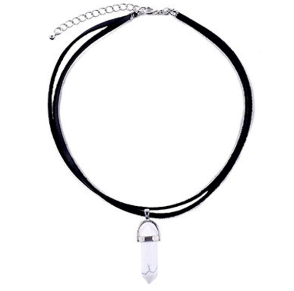 Amber Opal Gemstone Black Choker Necklace – MyBodiArt