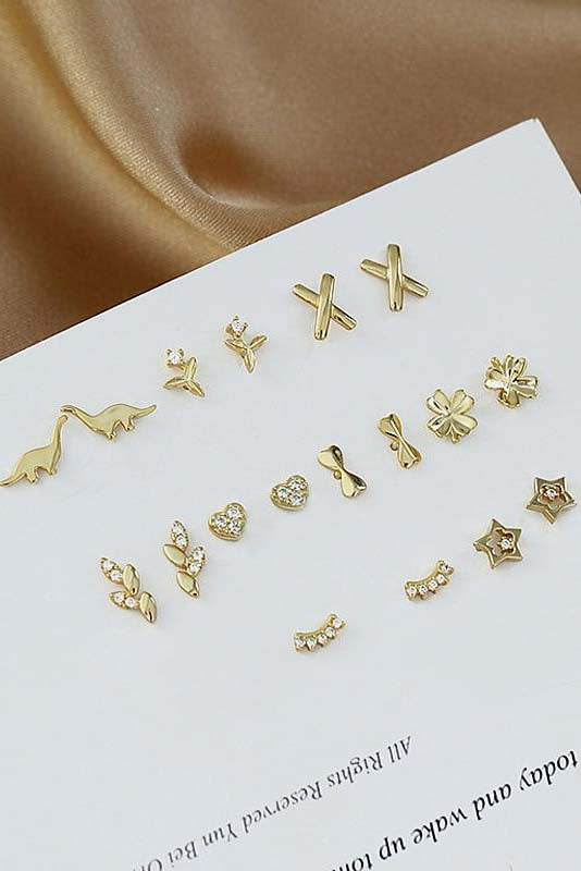 Brielle Cute Gold Earring Studs – MyBodiArt