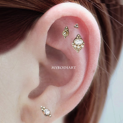 Tribal Boho Multiple Cartilage Helix Ear Piercing Jewelry Ideas for Women -  lindas ideas de joyería para piercing de orejas - www.MyBodiArt.com #piercings