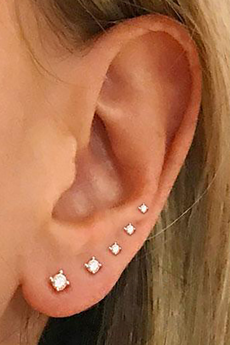 Earring Stack Sets Sterling Silver Piercing Earrings Triple