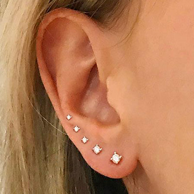 cute dainty all the way around ear piercing earring studs for cartilage helix lobe - www.mybodiart.com
