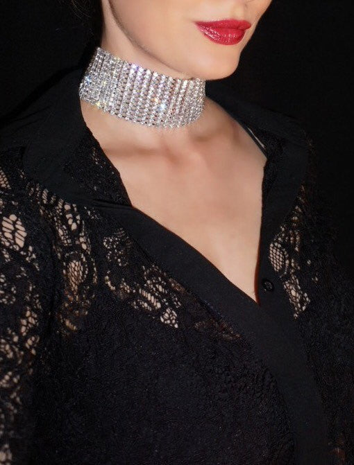 Crystal Rhinestone Choker Roxy Crystal Rhinestone Choker Necklace Outfit Ideas – MyBodiArt