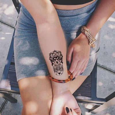 Tribal Temporary Tattoo, Wrist Tattoo, Forearm Tattoo, Evil Eye Tattoo, Hamsa Tattoo, Egyptian Tattoo, Small Temporary Tattoo, Henna Tattoo