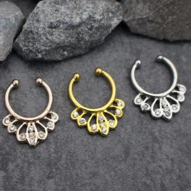 Butterfly Fake Septum Ring in Rose Gold, Gold, Silver