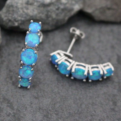 Opal Earrings. Helix Piercing, Cartilage Jewelry, Helix Earring, Cartilage Piercing, Large Earrings, Silver Earrings, Opal Jewelry