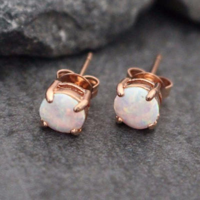 Opal Stud Earrings, Rose Gold Stud Earrings, Opal Earrings, Rose Gold Earrings, Stud Earrings, Cartilage Piercing, Helix Piercing Jewelry