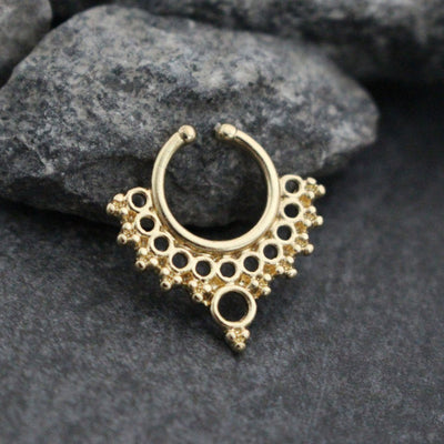 Rose Gold Fake Septum Ring, Tribal Septum Jewelry, Faux Septum Piercing, Septum Jewellery